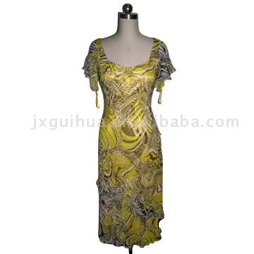  Ladies` 100% Silk Dress (100% женский шелковое платье)
