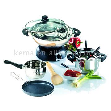 Elektrischer Wok und Fondue-Set (Elektrischer Wok und Fondue-Set)