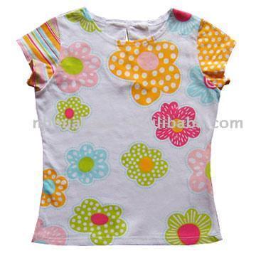  Girls` Cap-Sleeve T-Shirt ( Girls` Cap-Sleeve T-Shirt)