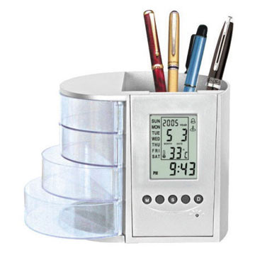  LCD Clock with Pen Holder and Drawer ( LCD Clock with Pen Holder and Drawer)