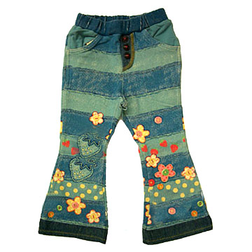  Little Flower Printed Jeans (Маленький цветок Печатный джинсы)