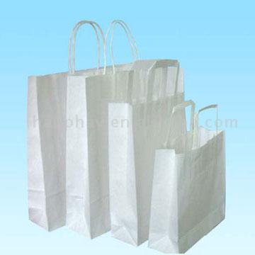  White Kraft Paper Bag with Handle (Белый крафт-бумаги сумка с ручкой)