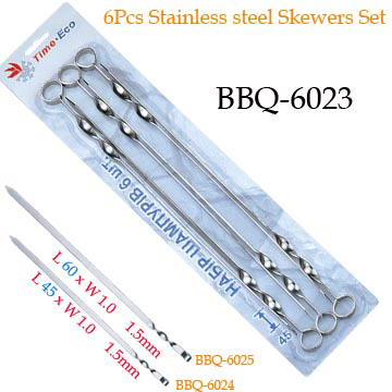  6pcs Stainless Steel Skewers Set ( 6pcs Stainless Steel Skewers Set)