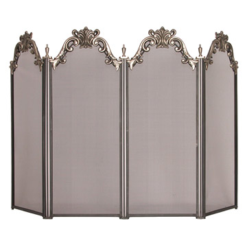  4-Fold Solid Cast Antique Style Silver Top Screen (4-Fold Solid Cast Antique Style Silver Top Screen)