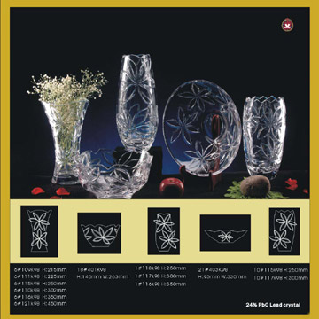  Crystal Vase, Crystal Bowl, Crystal Fruit Tray