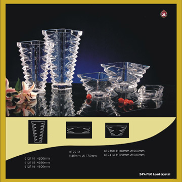 Diamond Designed Vase, Fruit Tray and Ashtray
