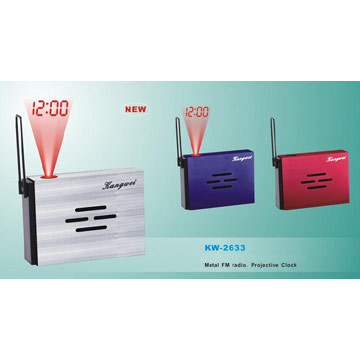  Metal FM Radio with Projective Clock (Metal UKW-Radio mit Projective Uhr)