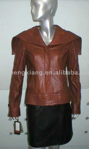  Ladies` Shrink Lamb Leather Jacket ( Ladies` Shrink Lamb Leather Jacket)