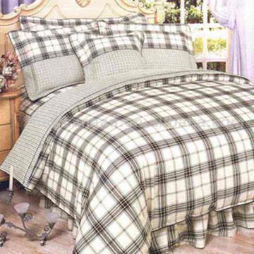  Cotton Twill Printed Check Quilt Cover Set ( Cotton Twill Printed Check Quilt Cover Set)