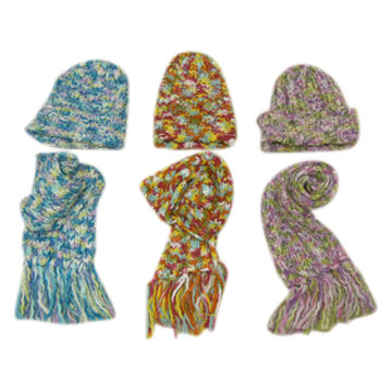  Multi-Color Scarf & Hat Set