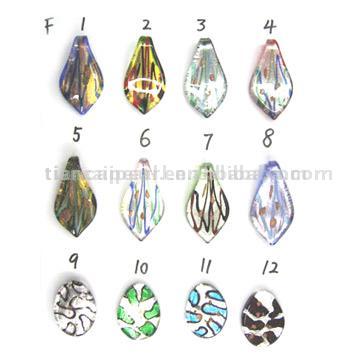  Silver Foil Lampwork Glass Pendant (Silber Murano Glas Anhänger)