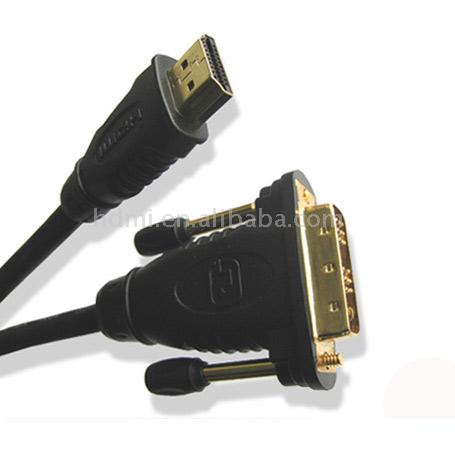 HDMI-DVI-HDMI Typ A-auf-DVI-D Stecker Kabel mit vergoldeten (HDMI-DVI-HDMI Typ A-auf-DVI-D Stecker Kabel mit vergoldeten)