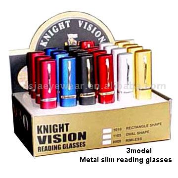  Slim Reading Glasses with Aluminum Case and Display (Reading Slim Verres avec boîtier aluminium et d`affichage)