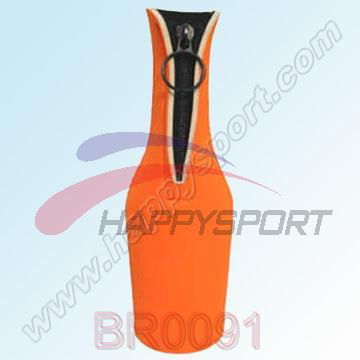  Orange Neoprene Bottle Cooler with Zipper ( Orange Neoprene Bottle Cooler with Zipper)