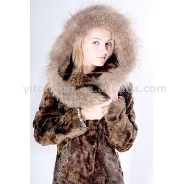  Sheep Fur Garment with Raccoon Hood