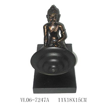  Buddha Style T-Light Holder w/Wooden Stand (Будду Стиль T-Light Организатор W / Деревянный стенд)