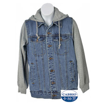 Denim Jacke mit Hoodie (Denim Jacke mit Hoodie)