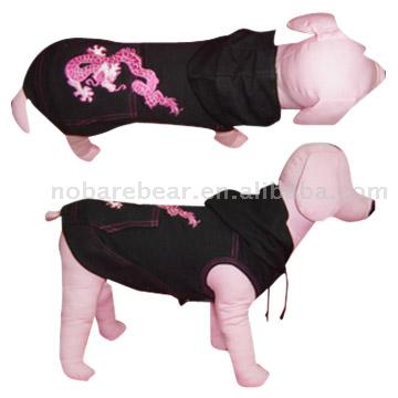  Printed Black Hooded Dog T-Shirt ( Printed Black Hooded Dog T-Shirt)