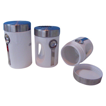  Canister Set With Steel Spoon ( Canister Set With Steel Spoon)