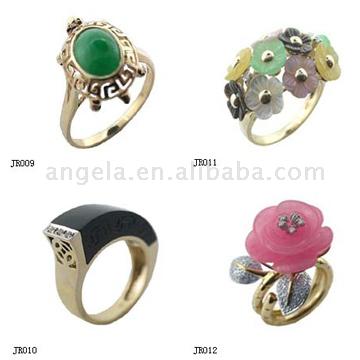  Fashion Mulit-Color Jade Rings (Моды Mulit-цвет нефрита кольца)