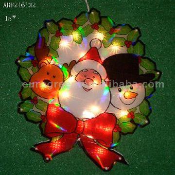  20-Light PVC Santa Wreath (20-Light ПВХ Санта Венок)