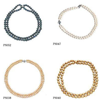  Fashion Two Strands Freshwater Pearls Necklace (Моды две ветви речной жемчуг Колье)