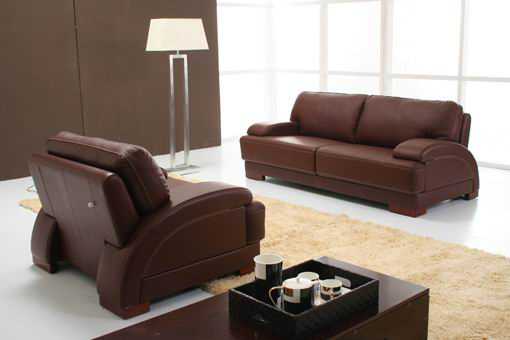  Leather and Fabric Sofa