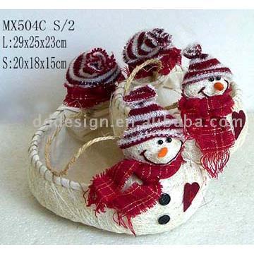  Sisal Snowman Basket (Sisal Snowman Basket)