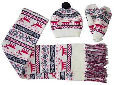  Acrylic Jacquard Knitting Scarf / Hat / Gloves (Акриловые жаккард вязание шарф / Hat / Перчатки)
