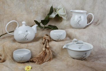  Tea Set with Natural Grass Pattern (Tea Set with Natural Grass Pattern)