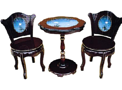  Round Table with Embedded Conch