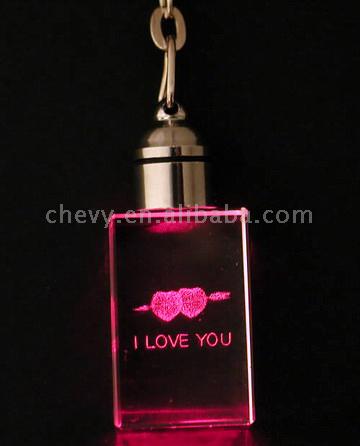  Crystal LED Keychain