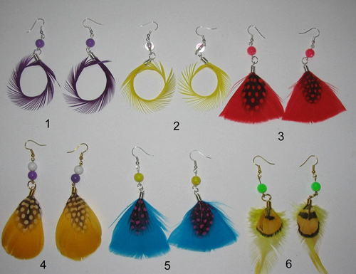  Feather Earrings (Перу серьги)