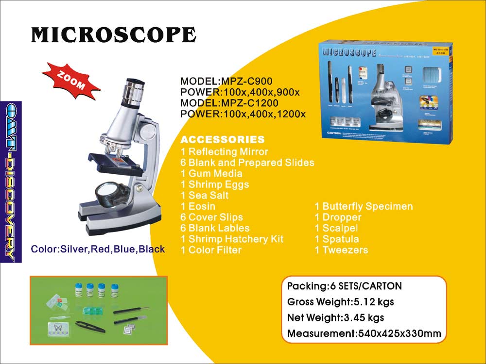  Children`s Microscope, Zoom, Optical Glass Lens