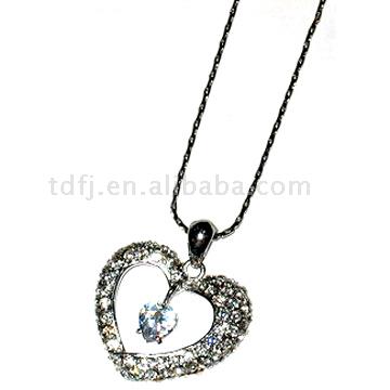  Crystal Heart Shaped Necklace (Collier Heart Shaped)