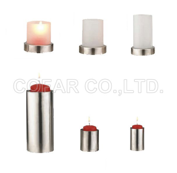  Stainless Steel Round Candle Holder (Нержавеющая сталь круглого свеча Организатор)