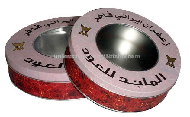  Round Tin Box with PVC Window (Round Tin Box avec fenêtre en PVC)