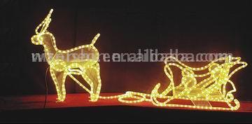  Rope Light Sculpture (Reindeer and Sleigh)