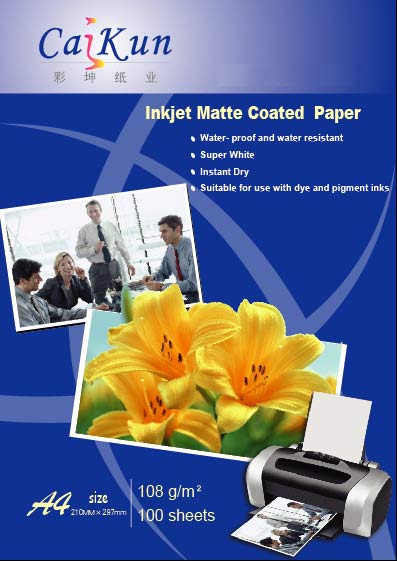  108g Inkjet Matte Coated Paper (108g струйные Matte Бумага с покрытием)