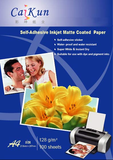  128g Self-Adhesive Inkjet Matte Coated Paper (128g самоклеющиеся матовая Струйные Бумага с покрытием)