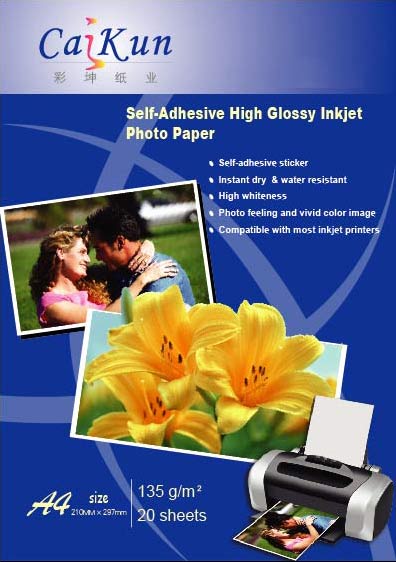  135g Self-Adhesive High Glossy Inkjet Photo Paper ( 135g Self-Adhesive High Glossy Inkjet Photo Paper)