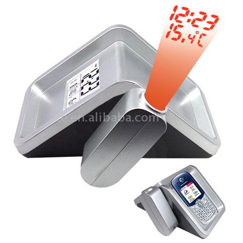  Projection LCD Clock w/ Cell Phone Holder-E3443 ( Projection LCD Clock w/ Cell Phone Holder-E3443)