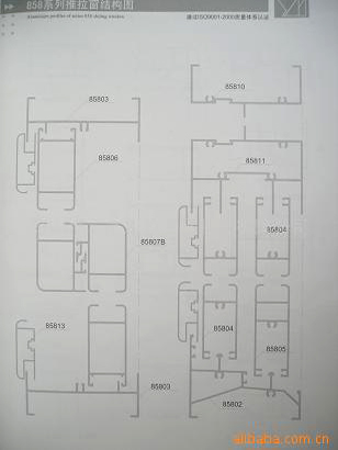  Aluminium Profile of 858 Sliding Window (De profilés en aluminium de 858 fenêtres coulissantes)