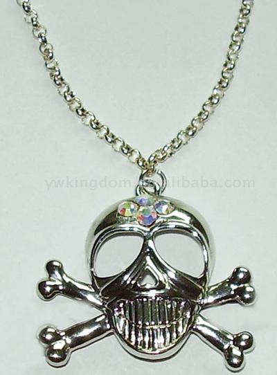  Metal Skull and Crossbones Necklace