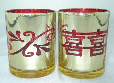  Glass Candle Holder with Flash Design ( Glass Candle Holder with Flash Design)