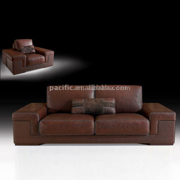  Modern Style and Top Grain Leather Sofa