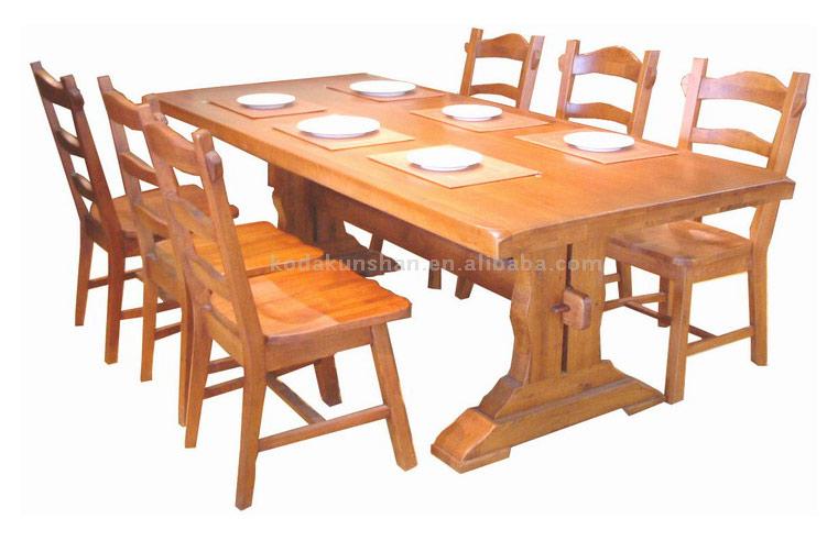  Solid Oak Dining Table and Chair