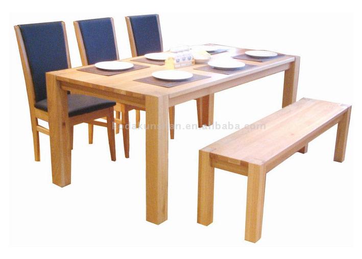  Solid Oak Dining Table and Chair