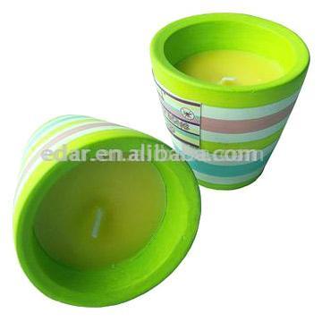  Candle in Decorative Plaster Cup ( Candle in Decorative Plaster Cup)