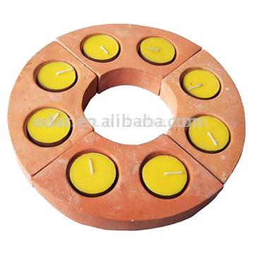  Terracotta Tea Light Holder with 8 Tea Light Candles ( Terracotta Tea Light Holder with 8 Tea Light Candles)